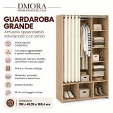 Guardaroba grande salvaspazio rovere e beige 105x180h cm - Jal