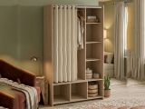 Guardaroba grande salvaspazio rovere e beige 105x180h cm - Jal