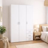 Guardaroba in legno bianco 115x175h cm - Arley