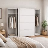Guardaroba in legno bianco 242x201h cm - Acerno