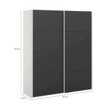 Guardaroba in legno bianco e nero 182x220h cm - Paeng
