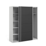 Guardaroba in legno bianco e nero 182x220h cm - Paeng