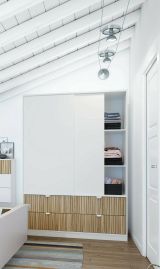 Guardaroba in legno bianco e rovere 140x200h cm - Ineng