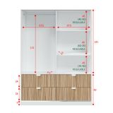 Guardaroba in legno bianco e rovere 140x200h cm - Ineng