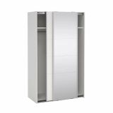 Guardaroba in legno bianco e trasparente 118x200h cm - Teheran