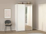 Guardaroba in legno bianco e trasparente 118x200h cm - Teheran