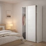 Guardaroba in legno bianco lucido 122x220h cm - Adria