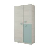 Guardaroba in legno grigio e verde acqua 90x200h cm - Aronia