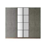 Guardaroba in legno marrone e grigio 207x183h cm - Gaja