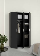 Guardaroba in legno nero 118x200h cm - Albacore