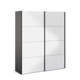 Guardaroba in legno nero e bianco lucido 182x220h cm - Paeng