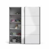 Guardaroba in legno nero e bianco lucido 182x220h cm - Paeng