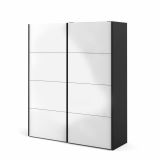 Guardaroba in legno nero e bianco lucido 182x220h cm - Paeng