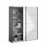 Guardaroba in legno nero e bianco lucido 182x220h cm - Paeng
