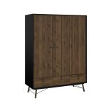 Guardaroba in legno nero e noce 150x200h cm - Virgil