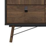 Guardaroba in legno nero e noce 150x200h cm - Virgil