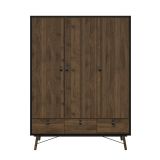 Guardaroba in legno nero e noce 150x200h cm - Virgil