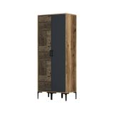 Guardaroba in legno noce e antracite 80x200h cm - Weng