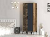 Guardaroba in legno noce e antracite 80x200h cm - Weng