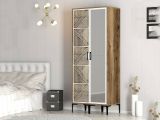 Guardaroba in legno noce e bianco 80x200h cm - Ramallah