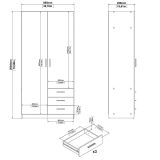 Guardaroba in legno rovere 98x200h cm - Sultani