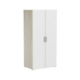 Guardaroba in legno rovere e bianco opaco 79x165h cm - Barge