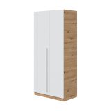Guardaroba in legno rovere nodi e bianco 90x200h cm - Alpine