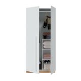 Guardaroba in legno rovere nodi e bianco 90x200h cm - Alpine