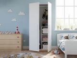 Guardaroba in legno rovere nodi e bianco 90x200h cm - Alpine