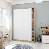 Guardaroba moderno rovere e bianco 120x200h cm - Adrenalin