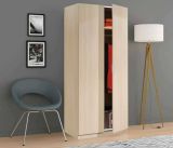 Guardaroba Orange, Armadio per camera da letto a 2 ante battenti, Mobile per camera da letto con 1 ripiano e barra appendiabiti, 82x52h180 cm, Rovere