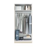 Guardaroba Orange, Armadio per camera da letto a 2 ante battenti, Mobile per camera da letto con 1 ripiano e barra appendiabiti, 82x52h180 cm, Rovere