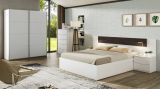 Guardaroba Ponce, Armadio per camera da letto a 2 ante scorrevoli, Mobile con barra appendiabiti e 2 ripiani, 150x60h200 cm, Bianco