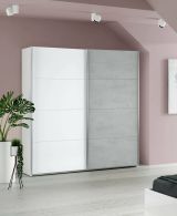 Guardaroba salvaspazio bianco e cemento 150x200h cm - Opi