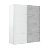 Guardaroba salvaspazio bianco e cemento 150x200h cm - Opi