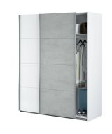 Guardaroba salvaspazio bianco e cemento 150x200h cm - Opi