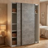 Guardaroba salvaspazio bianco e grigio 150x200h cm - Maurice