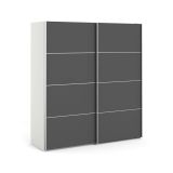 Guardaroba salvaspazio bianco e grigio 182x201h cm - Attilio