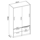 Guardaroba salvaspazio bianco e rovere 120x204h cm - Kirogi