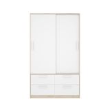 Guardaroba salvaspazio bianco e rovere 120x204h cm - Kirogi
