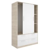 Guardaroba salvaspazio bianco e rovere 120x204h cm - Kirogi