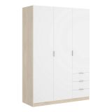 Guardaroba salvaspazio bianco e rovere 121x184h cm - Astru