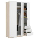 Guardaroba salvaspazio bianco e rovere 121x184h cm - Astru