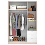 Guardaroba salvaspazio bianco e rovere 121x184h cm - Astru