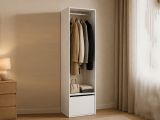 Guardaroba salvaspazio bianco e rovere 60x205h cm - Islamabad