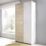Guardaroba salvaspazio bianco e rovere 90x202h cm - Firmin