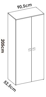 Guardaroba salvaspazio bianco e rovere 90x202h cm - Firmin