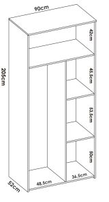 Guardaroba salvaspazio bianco e rovere 90x202h cm - Firmin