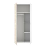 Guardaroba salvaspazio bianco e rovere 90x202h cm - Firmin