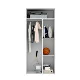 Guardaroba salvaspazio bianco e rovere 90x202h cm - Firmin